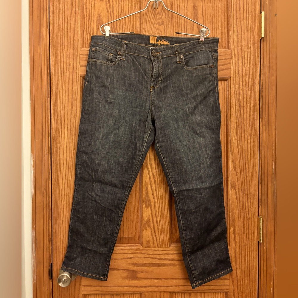 Kut from the Kloth Women Size 14 Dark Straight/skinny jeans style # KF817MA1R